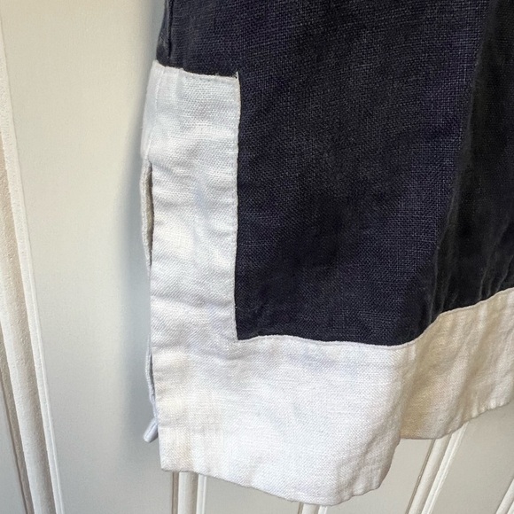 Tuckernuck Navy and White V-Neck Tunic  Size XS. 100% Linen - Picture 3 of 7